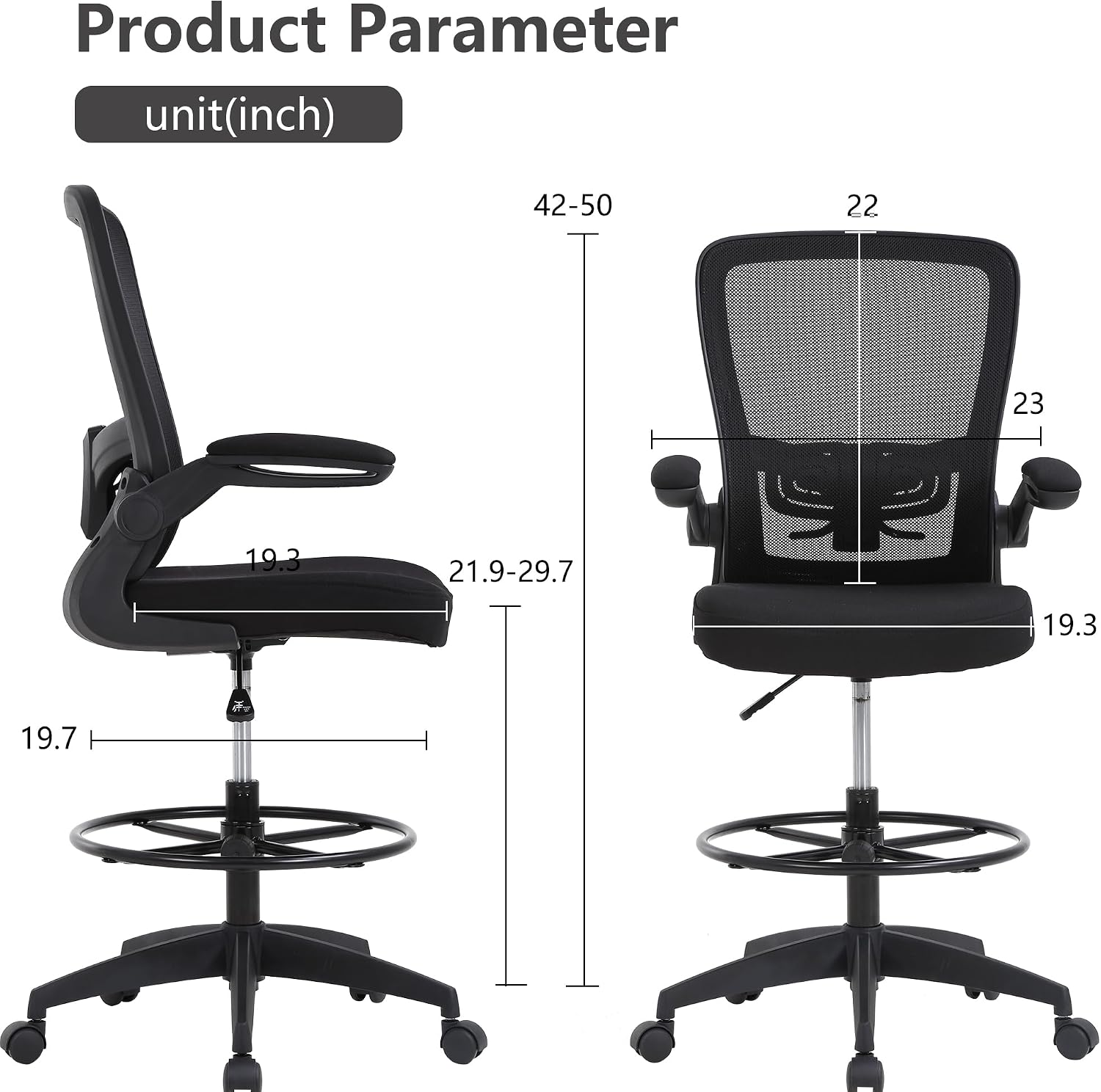 BestOffice Drafting Chair Tall - Task Chair Mid Back ulasan dan harga