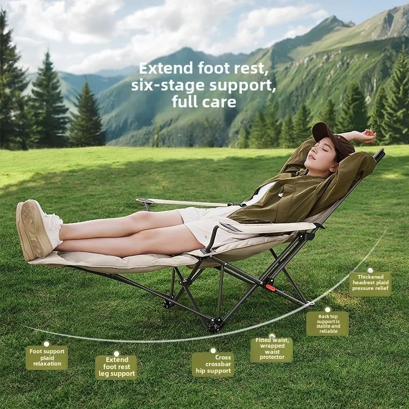 Folding Camping Chair Recliner - Visitor Chair Padded ulasan dan harga