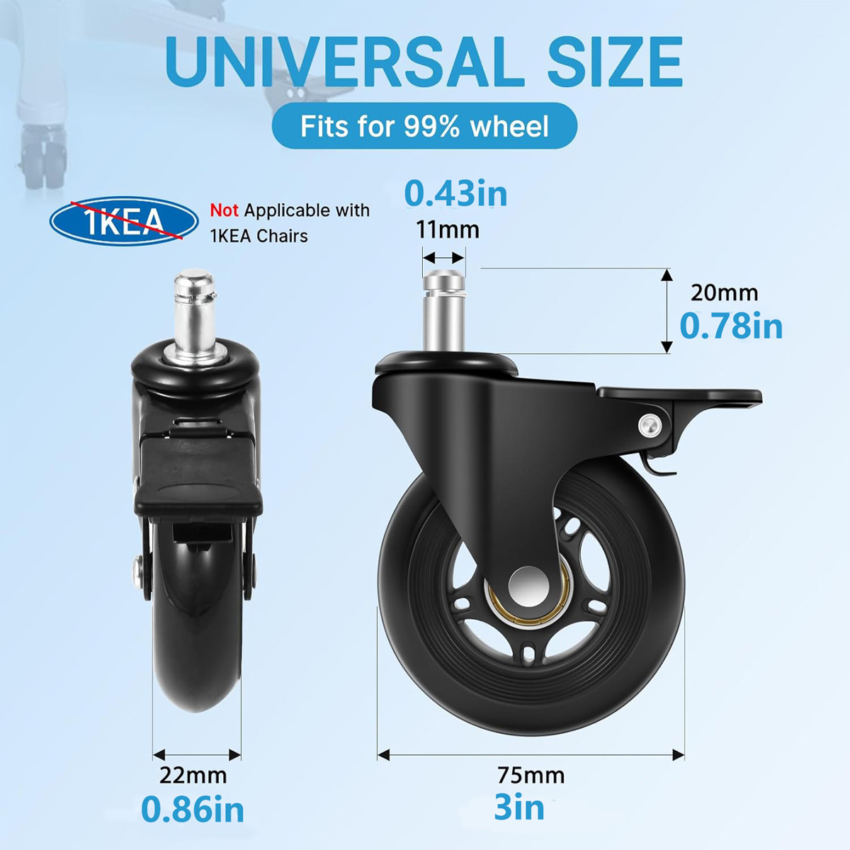 Office Chair Caster Wheels Set - Office Furniture Group ulasan dan harga
