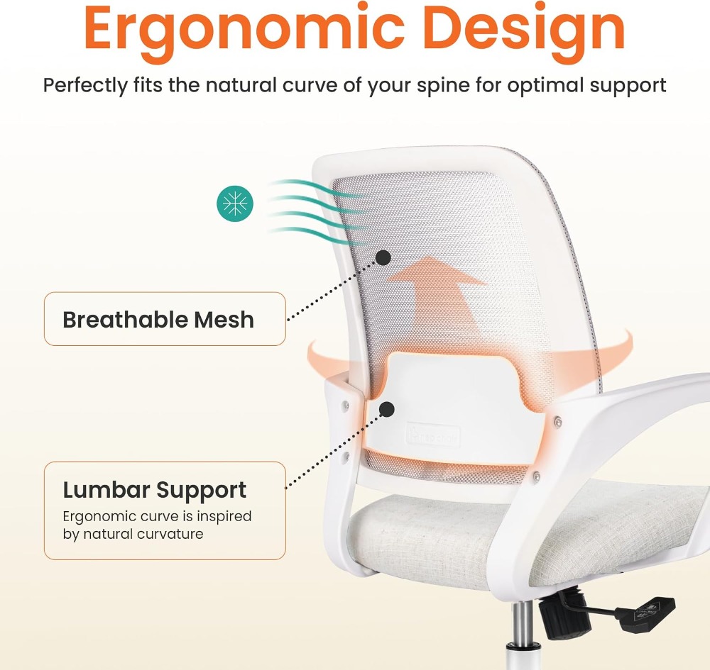 Ergonomic Office Desk Chair wi - Task Chair Mid Back ulasan dan harga