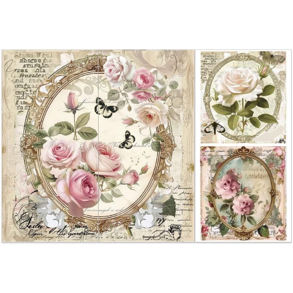 3pcs/Set Rose Rub on Transfers - Office Furniture Group ulasan dan harga