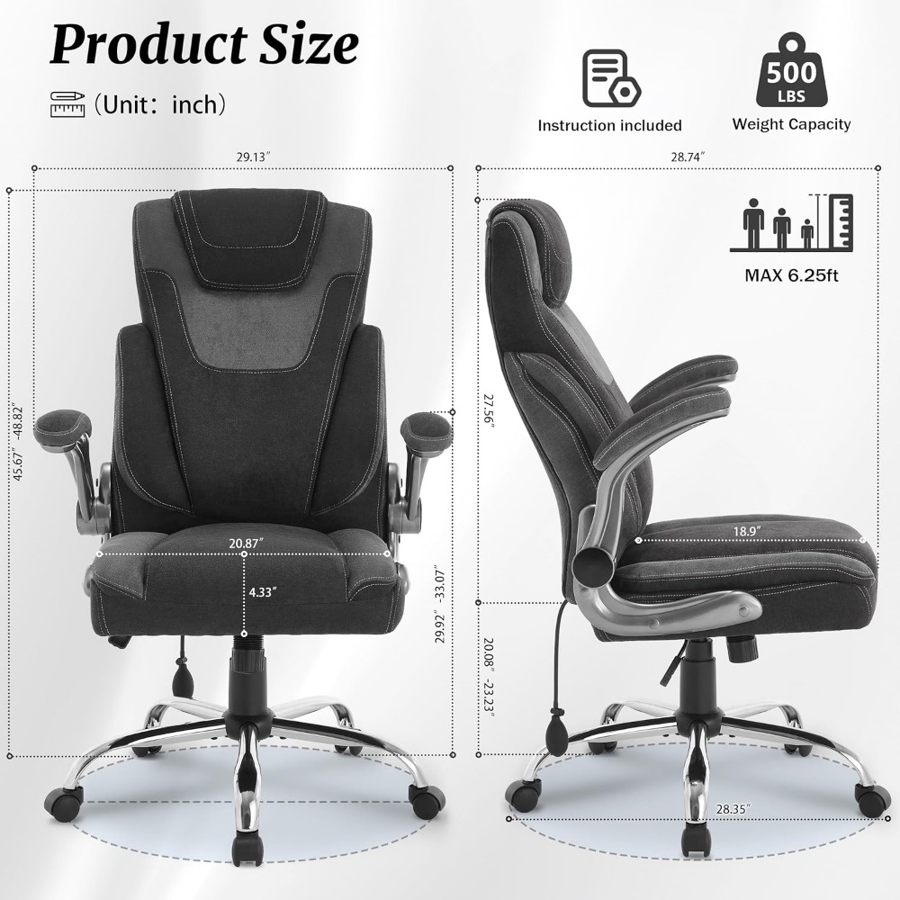 500lb Big & Tall Office Chair: - Office X Furniture ulasan dan harga
