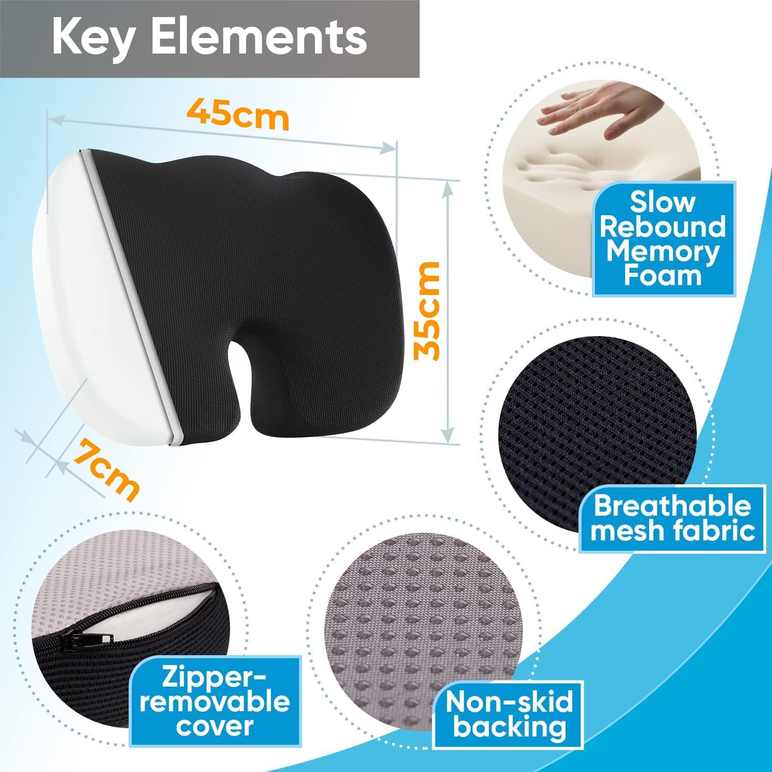 Travel Seat Cushion Memory Foa - Visitor Chair Padded ulasan dan harga