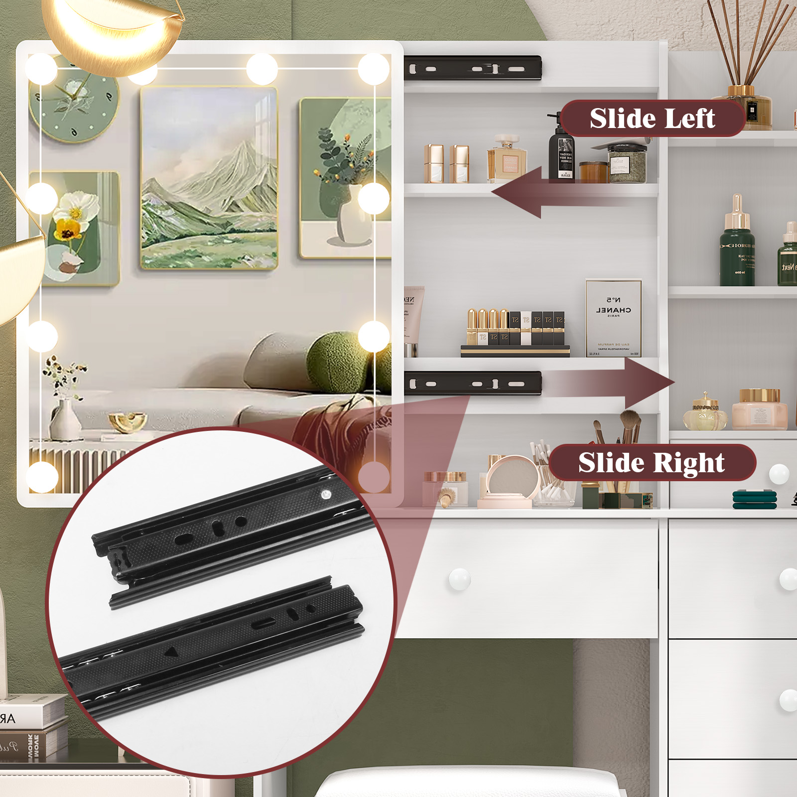 Modern White Bedroom Dressing  - Office X Furniture ulasan dan harga