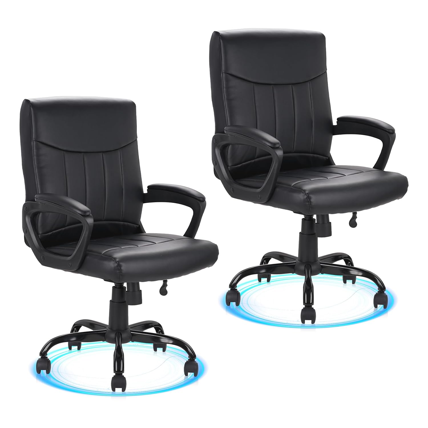Leather Office Chair Ergonomic - Task Chair Mid Back ulasan dan harga