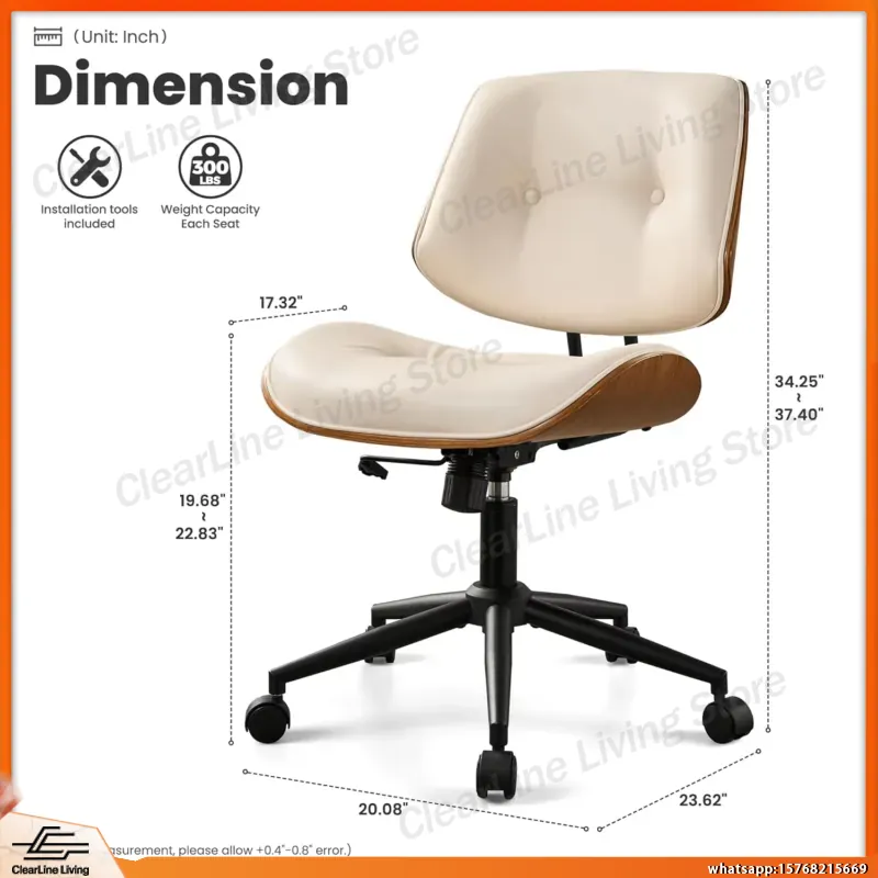 Modern PU Leather Office Chair - Task Chair Mid Back ulasan dan harga